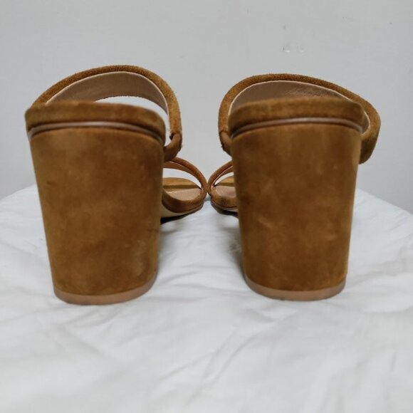 Soludos Suede Boho Festival Block Heels Slip On Ines Heel Walnut Womens Size 8.5 - Picture 6 of 6